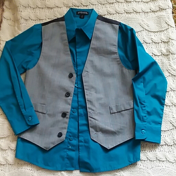 George Other - Boys size 7 dress shirt and vest